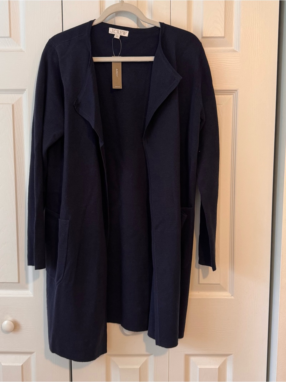J. Crew Navy Open-Front Long Cardigan